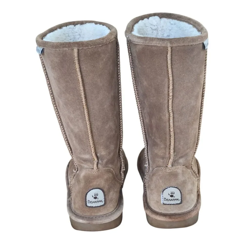 BEARPAW Eva Classic Suede Boot Wool Sherpa Lined Hickory 10